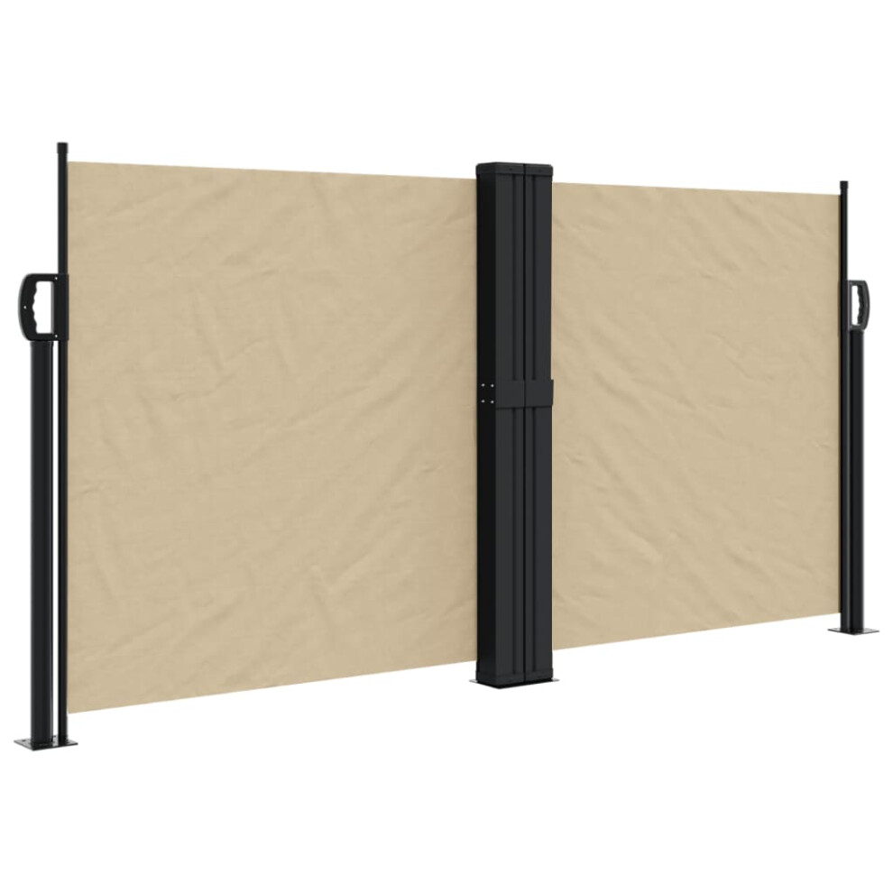 Vidaxl (Beige, 120 X 1200 Cm) Retractable Side Awning Outdoor Privacy Screen Balcony Sunshade Shelter