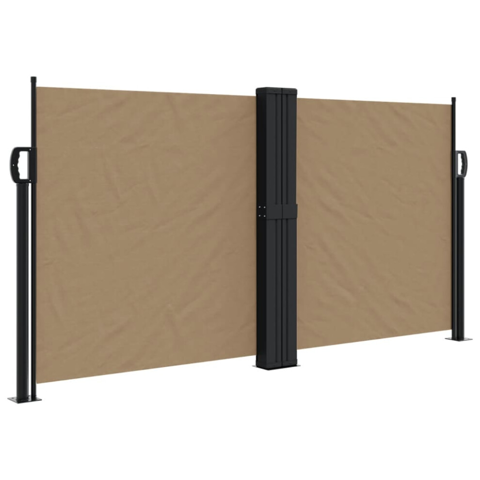 Vidaxl (Taupe, 120 X 1200 Cm) Retractable Side Awning Outdoor Privacy Screen Balcony Sunshade Shelter
