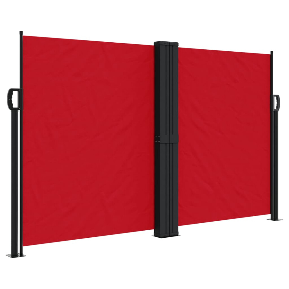 Vidaxl (Red, 140 X 1200 Cm) Retractable Side Awning Outdoor Privacy Screen Balcony Sunshade Shelter
