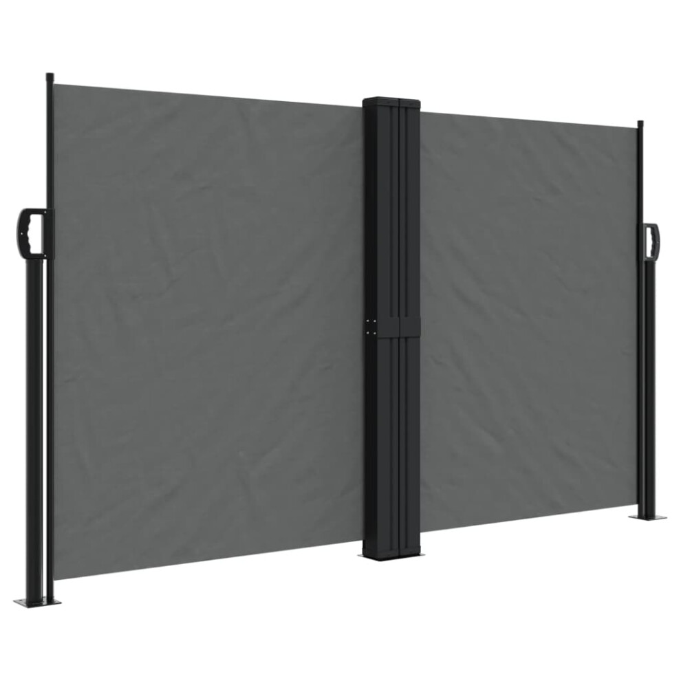 (anthracite, 140 x 1200 cm) vidaXL Retractable Side Awning Outdoor Privacy Screen Shade Black 120x1200 cm