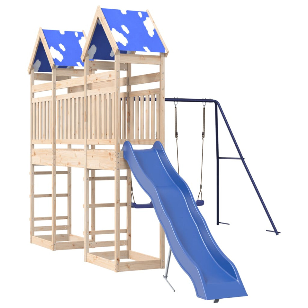 (solid pine wood) vidaXL Outdoor Playset Garden Playhouse Kids Playground Solid Wood Douglas