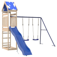 (solid pine wood) vidaXL Outdoor Playset Garden Playhouse Kids Playground Solid Wood Douglas