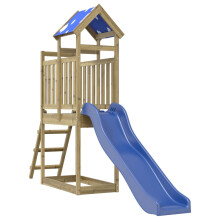 (solid impregnated wood) vidaXL Outdoor Playset Garden Playhouse Kids Playground Solid Wood Douglas