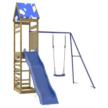 (solid impregnated wood) vidaXL Outdoor Playset Garden Playhouse Playground Equipment Solid Wood Pine