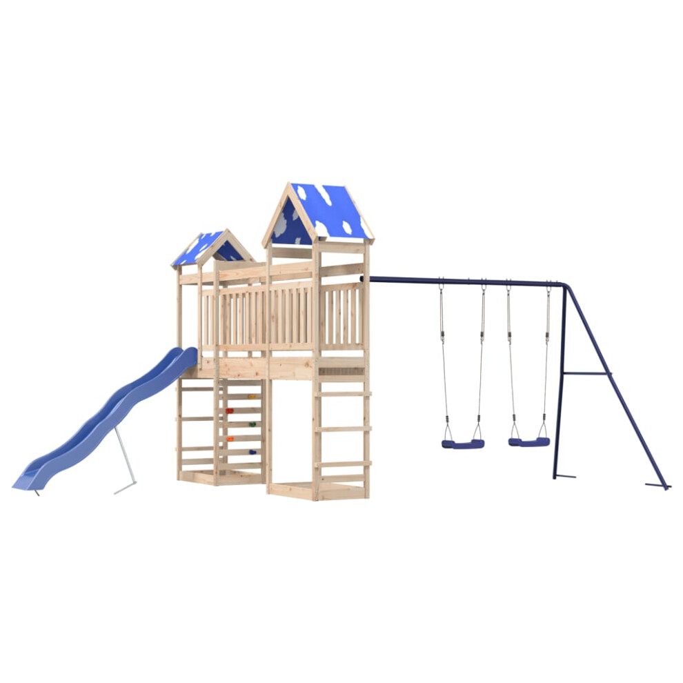 (solid Pine wood) vidaXL Outdoor Playset Garden Playhouse Playground Equipment Solid Wood Pine