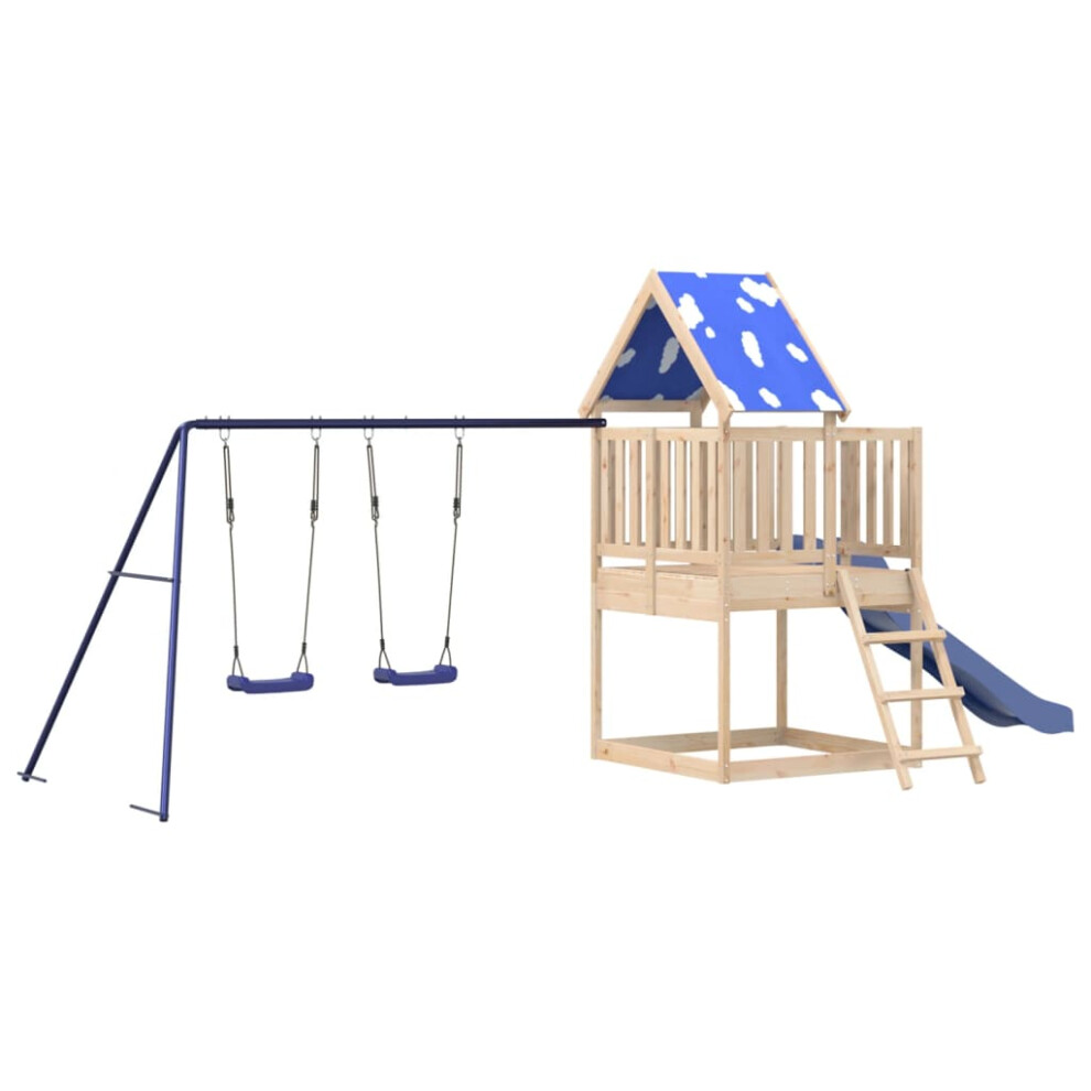 (solid pine wood) vidaXL Outdoor Playset Garden Playhouse Kids Playground Impregnated Wood Pine