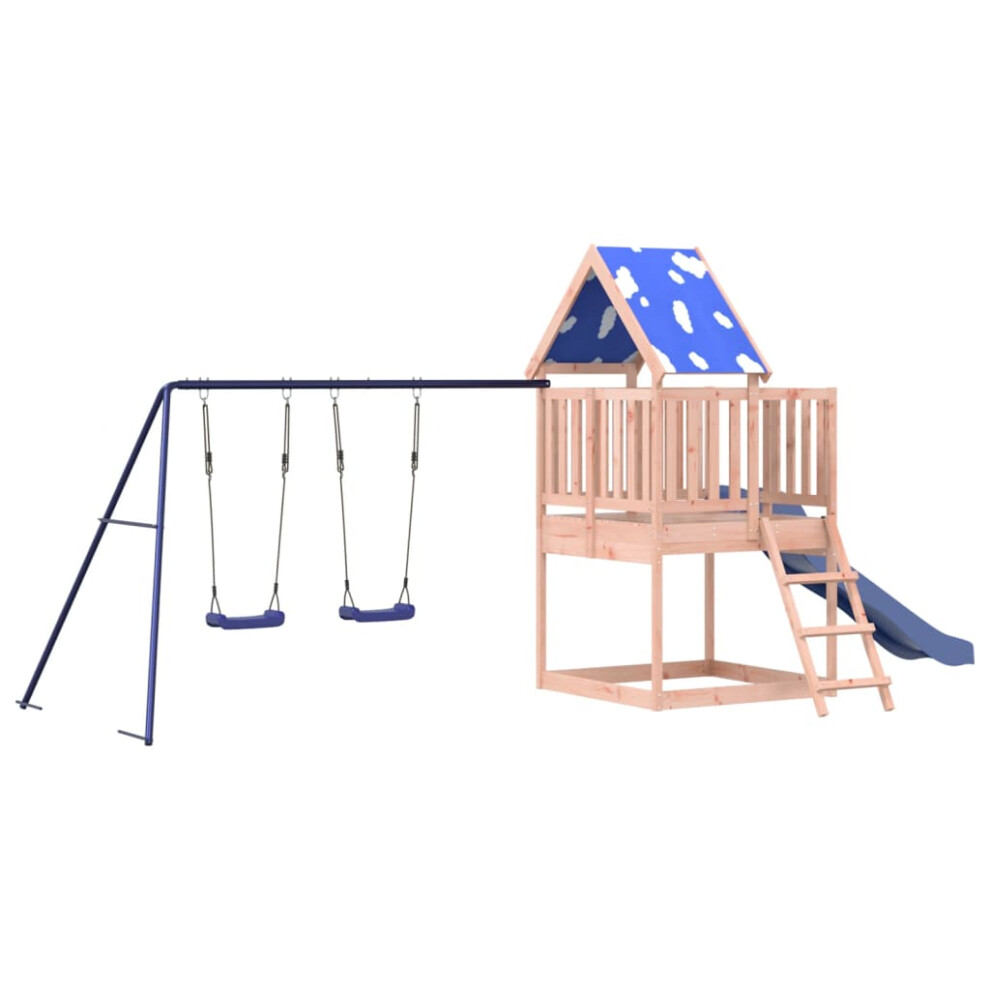 (solid douglas wood) vidaXL Outdoor Playset Garden Playhouse Kids Playground Impregnated Wood Pine