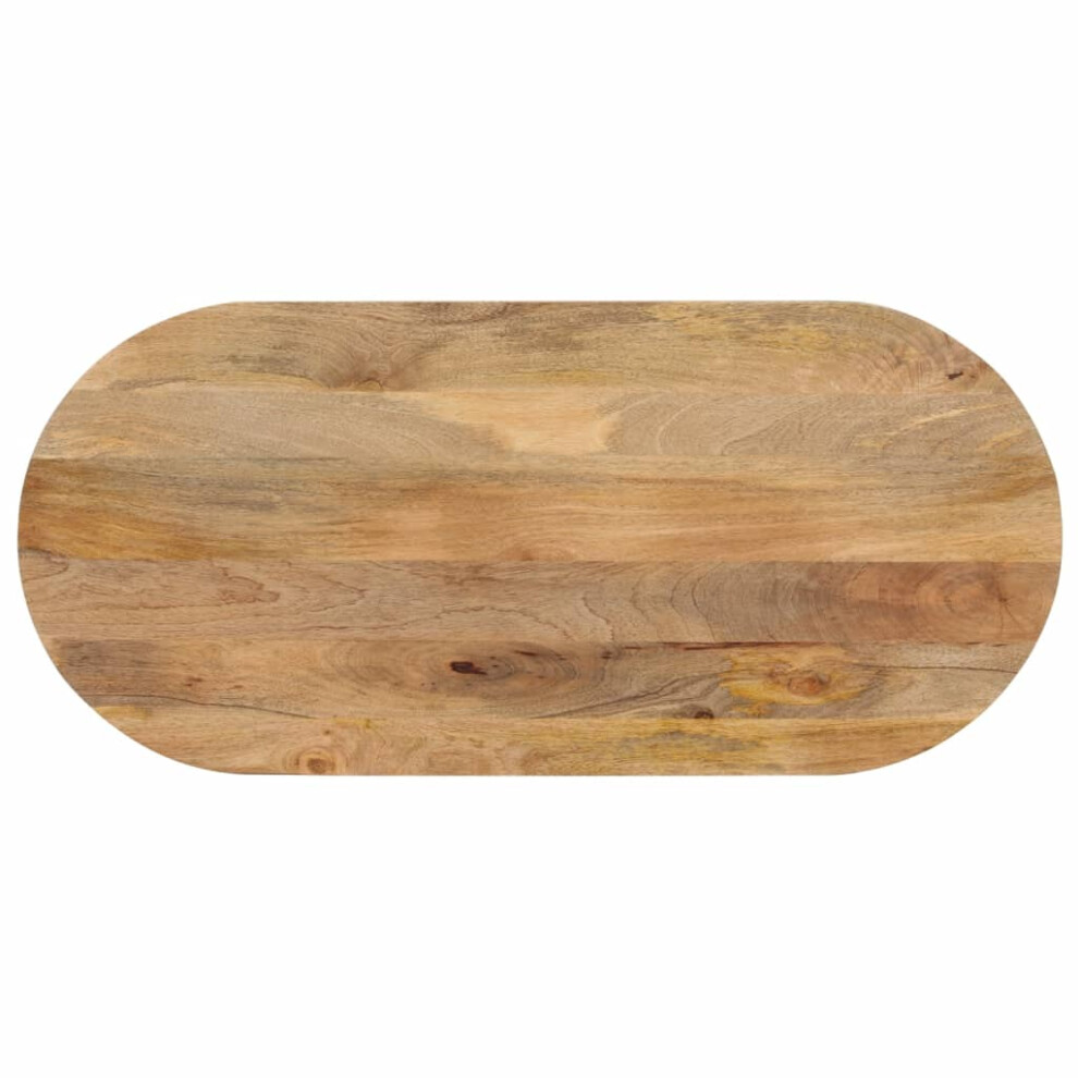 Vidaxl (Natural, 140 X 50 X 2.5 Cm/Solid Mango Wood) Table Top Replacement Board Dining Table Top Wooden Furniture Top Oval