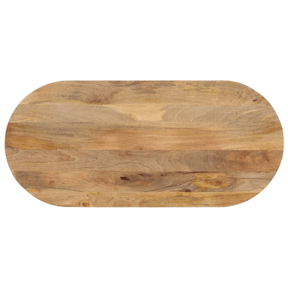 Vidaxl (Natural, 110 X 50 X 3.8 Cm/Solid Mango Wood) Table Top Replacement Board Dining Table Top Wooden Furniture Top Oval