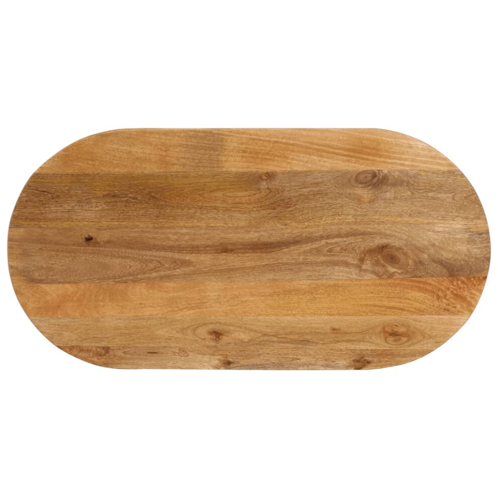Vidaxl (Oak, 110 X 50 X 3.8 Cm/Solid Mango Wood) Table Top Replacement Board Dining Table Top Wooden Furniture Top Oval
