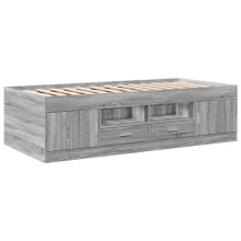 (grey sonoma, 90 x 190 cm) vidaXL Daybed with Drawers Sofa Bed Daybed Couch Guest Bed Engineered Wood