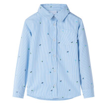 Kids' Shirt Long Sleeves Children's Shirt Toddler Kids' Top Light Blue 128