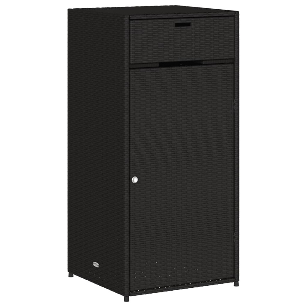 Vidaxl Garden Storage Cabinet Outdoor Storage Box Cupboard Black Poly Rattan