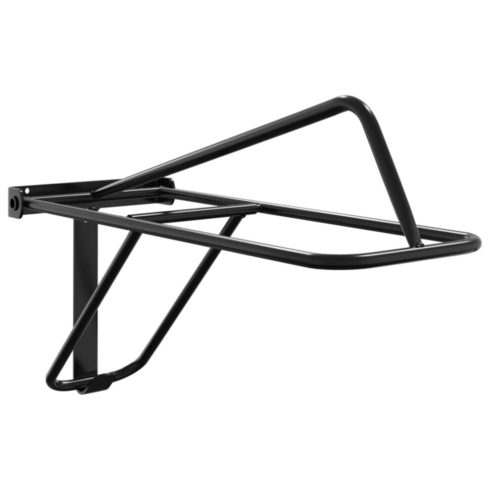 vidaXL Foldable Saddle Rack Wall Mounted Saddle Stand Saddle Holder Black Iron