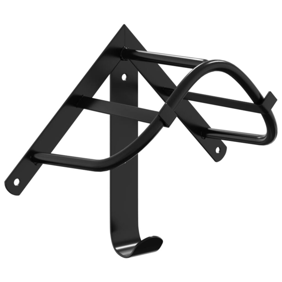 vidaXL Bridle Rack Wall Mounted Saddle Rack Saddle Stand Holder Black Iron