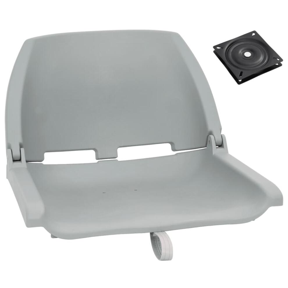 vidaXL Foldable Boat Seat Set 2 Piece High Backrest Canoe Seat Kayak Seat Grey