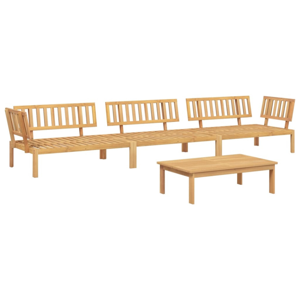 vidaXL Garden Pallet Sofa Set 4 Piece Outdoor Pallet Sofa Solid Wood Acacia