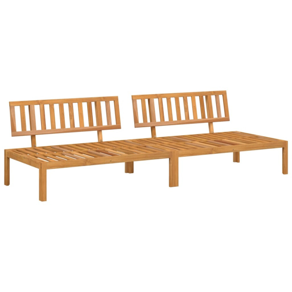 vidaXL Garden Pallet Middle Sofas Patio Outdoor Sofa 2 pcs Solid Wood Acacia