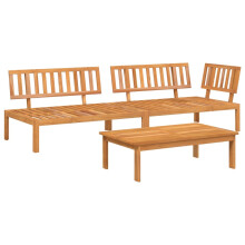vidaXL Garden Pallet Sofa Set 3 Piece Outdoor Pallet Sofa Solid Wood Acacia