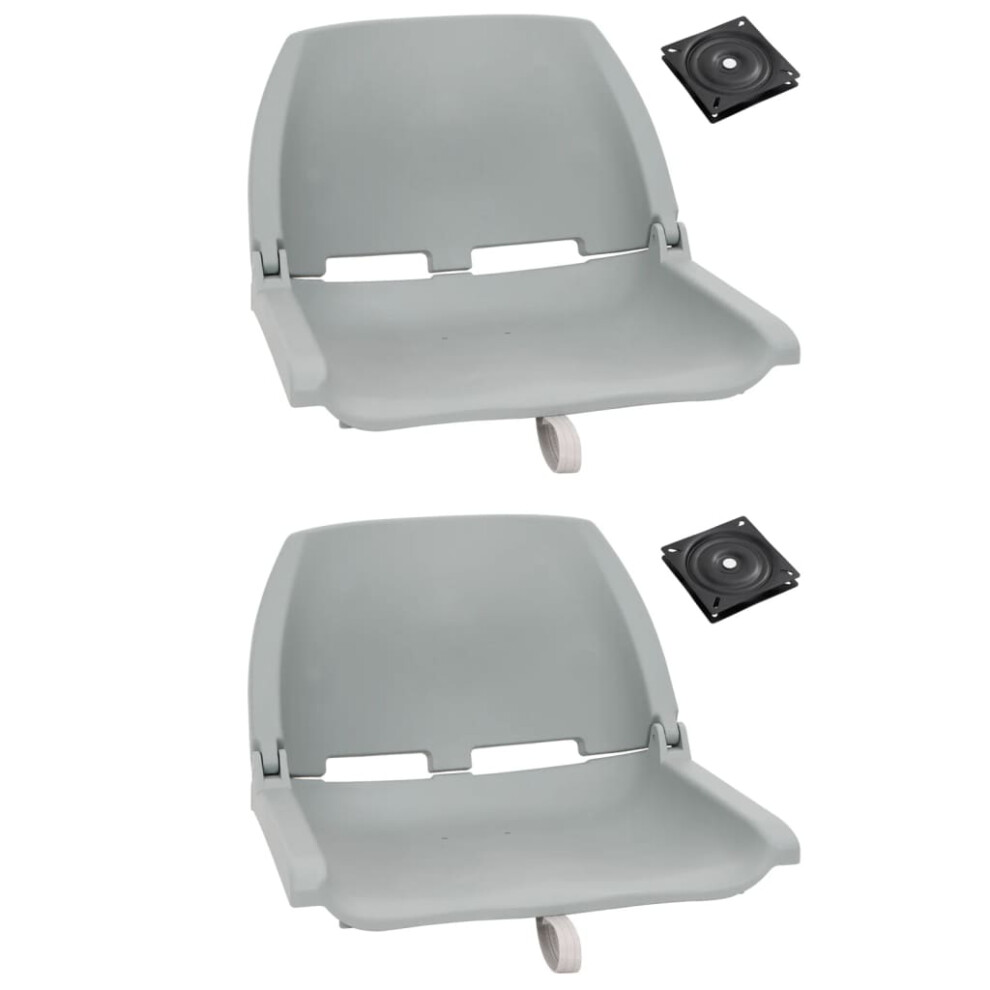 vidaXL Foldable Boat Seat Set 4 Piece High Backrest Canoe Seat Kayak Seat Grey