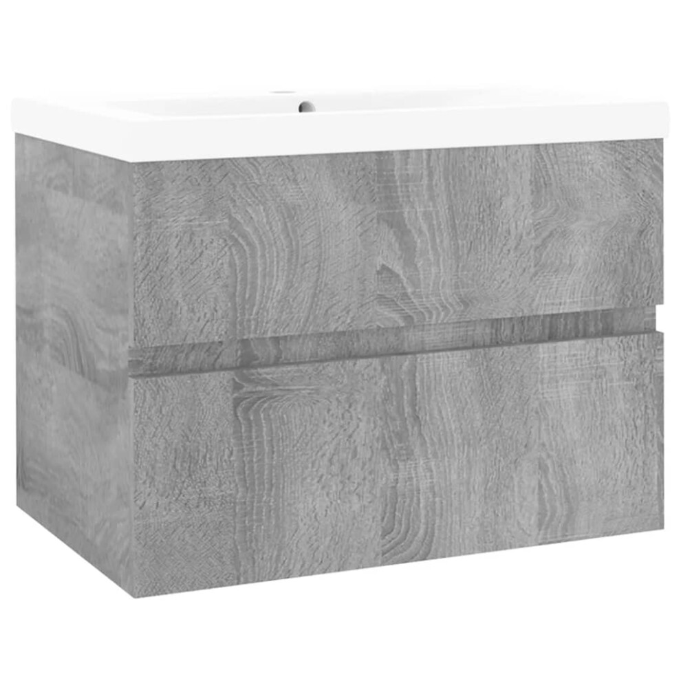 Vidaxl Sink Cabinet With Built-In Basin Sonoma Engineered Wood Sink Unit Grey