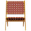 VidaXL vidaXL Folding Garden Chairs 2 pcs with Table Dining Chair Red Solid Wood 3
