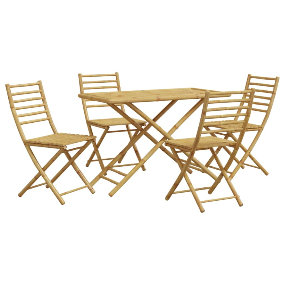 Vidaxl Garden Dining Set 5 Piece Outdoor Dining Table And Chair Set Bamboo