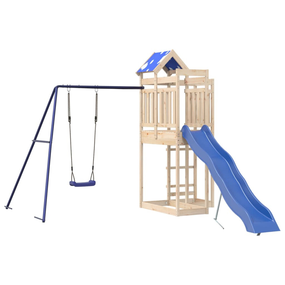 vidaXL Outdoor Playset Garden Playhouse Playground Equipment Solid Wood Pine