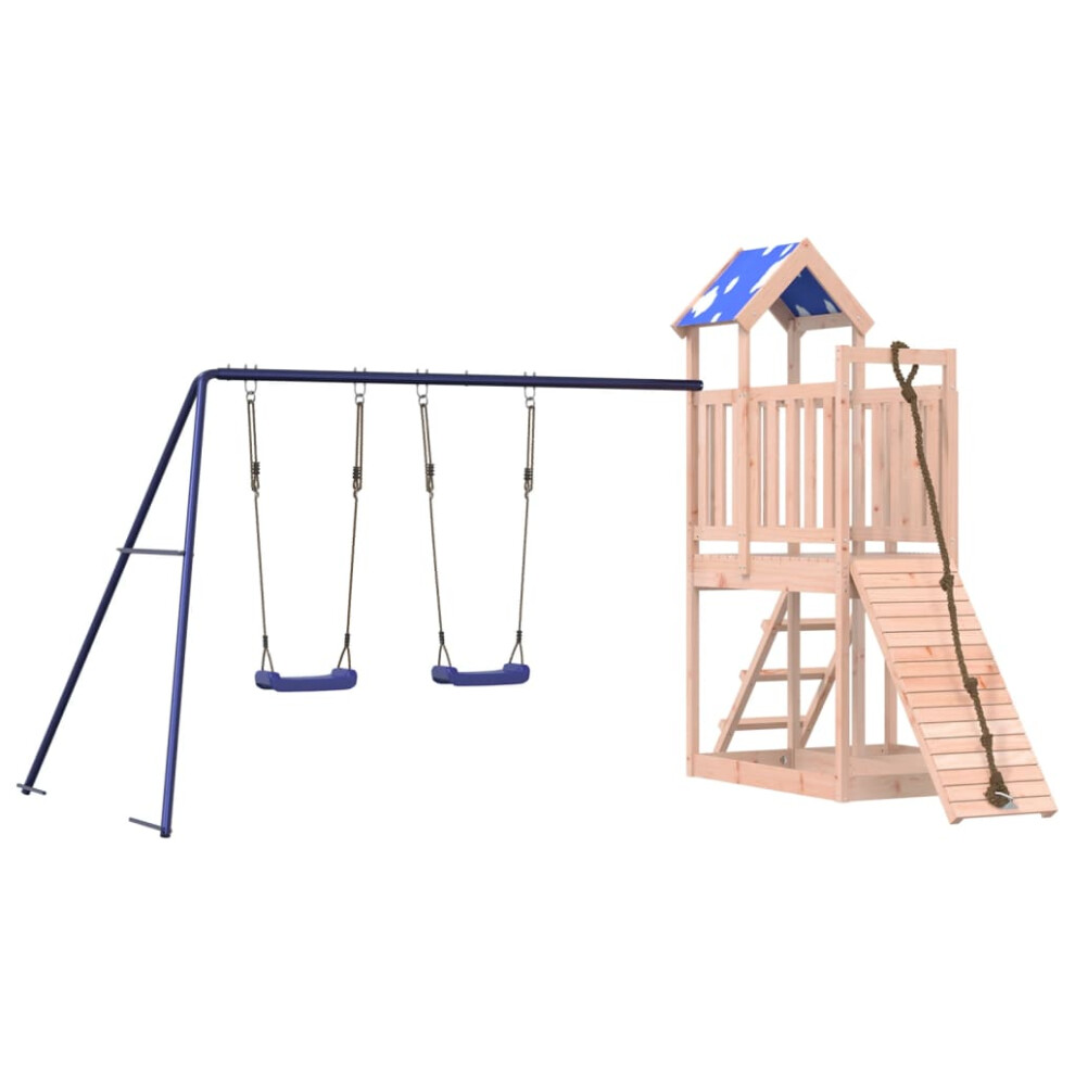 vidaXL Outdoor Playset Garden Playhouse Kids Playground Solid Wood Douglas