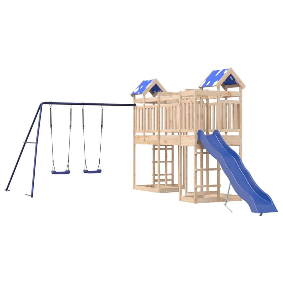 vidaXL Outdoor Playset Garden Playhouse Playground Equipment Solid Wood Pine