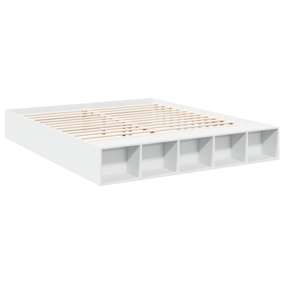 vidaXL Bed Frame Bed Base Mattress Foundation White 200x200 cm Engineered Wood