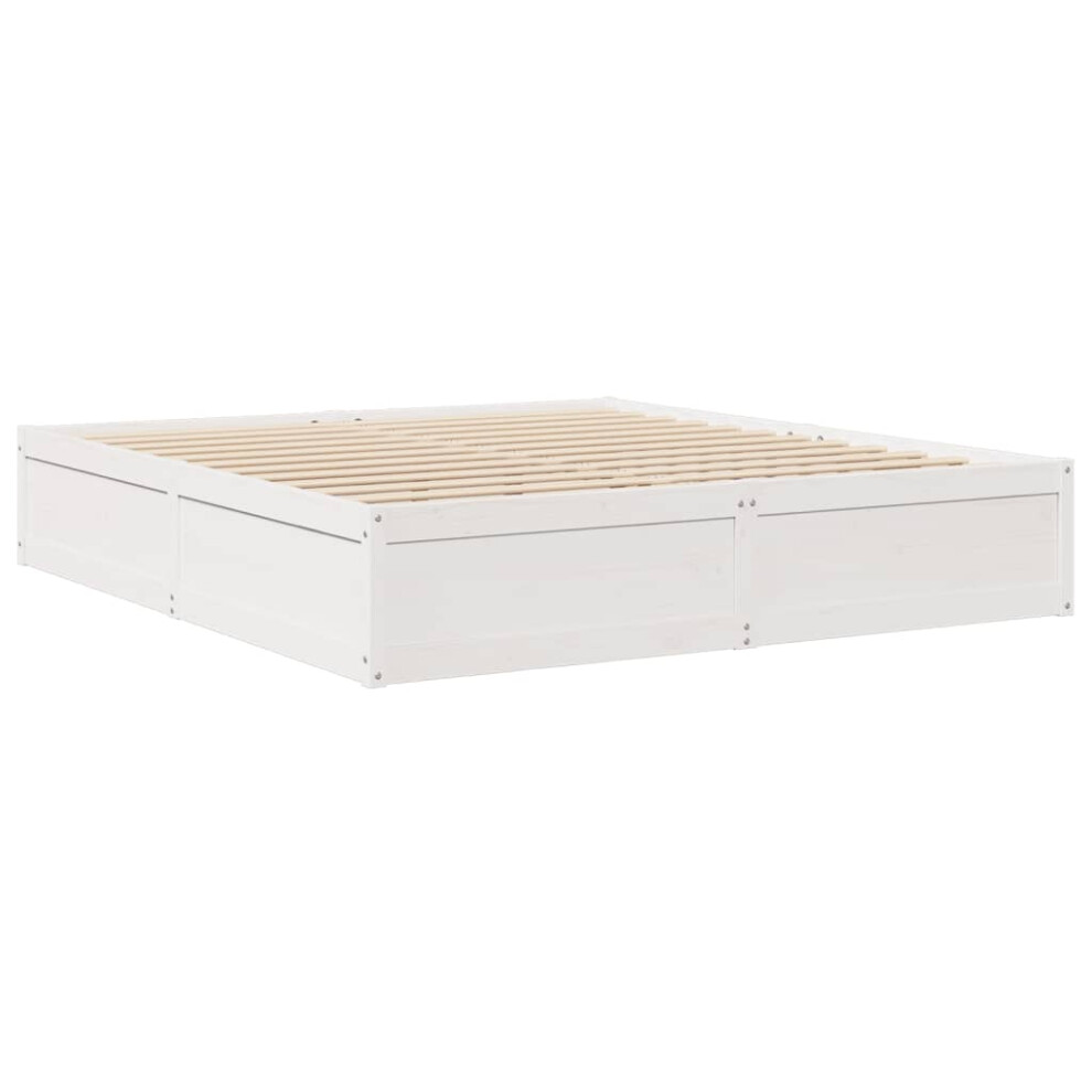 (White, 180 x 200 cm) vidaXL Bed Frame Home Bed Base Bedstead Wax Brown 100x200 cm Solid Wood Pine