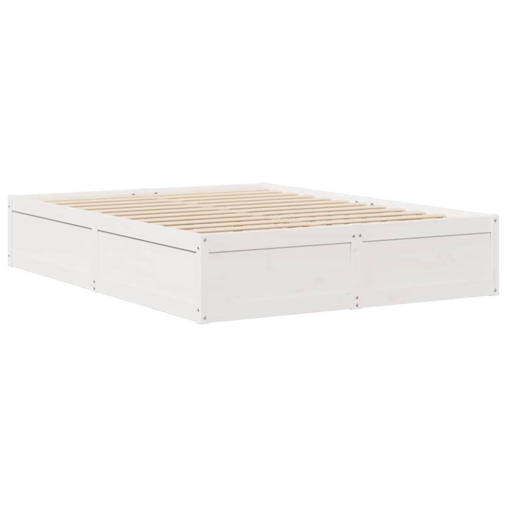 (White, 160 x 200 cm) vidaXL Bed Frame Home Bed Base Bedstead Wax Brown 100x200 cm Solid Wood Pine