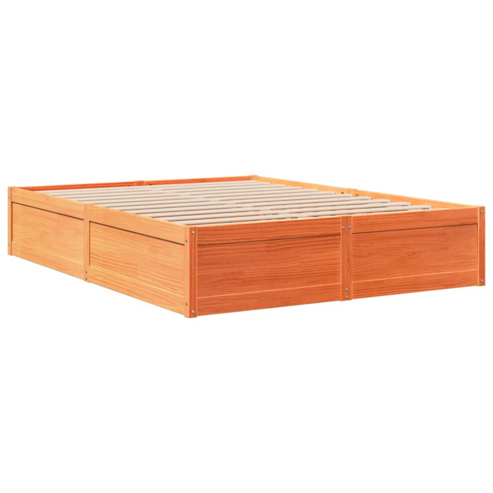 Vidaxl (Wax Brown, 160 X 200 Cm) Bed Frame Home Bed Base Bedstead Mattress Foundation Solid Wood Pine