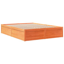 (Wax brown, 150 x 200 cm) vidaXL Bed Frame Home Bed Base Bedstead Mattress Foundation Solid Wood Pine