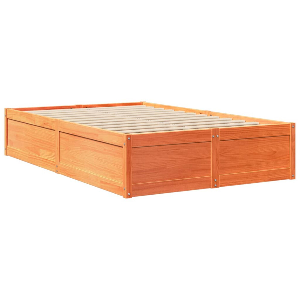 Vidaxl (Wax Brown, 120 X 190 Cm) Bed Frame Home Bed Base Bedstead Mattress Foundation Solid Wood Pine
