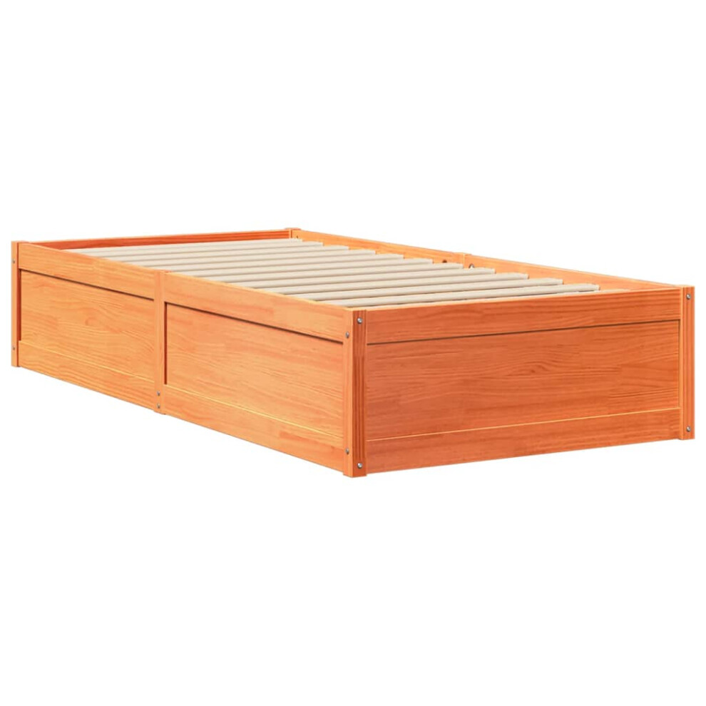 Vidaxl (Wax Brown, 100 X 200 Cm) Bed Frame Home Bed Base Bedstead Mattress Foundation Solid Wood Pine