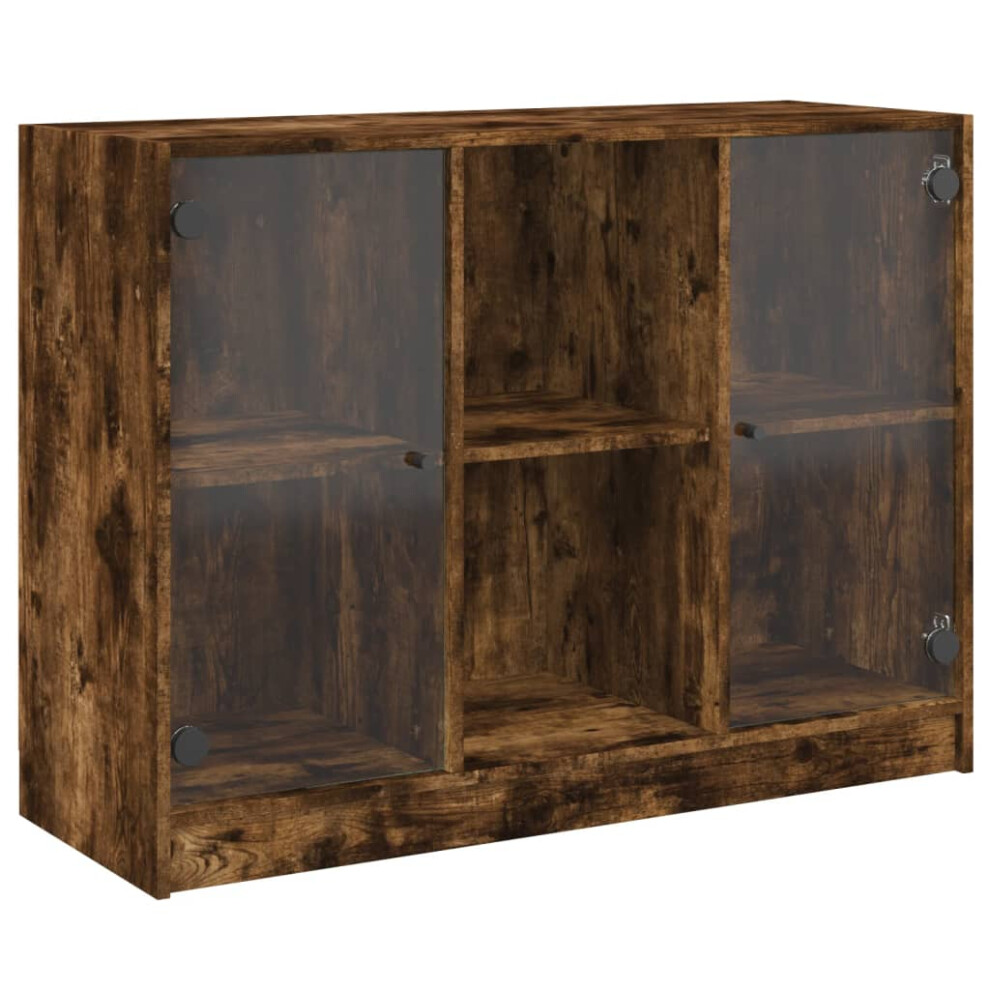 Vidaxl Sideboard Cupboard Cabinet Storage Highboard Smoked Oak Engineered Wood