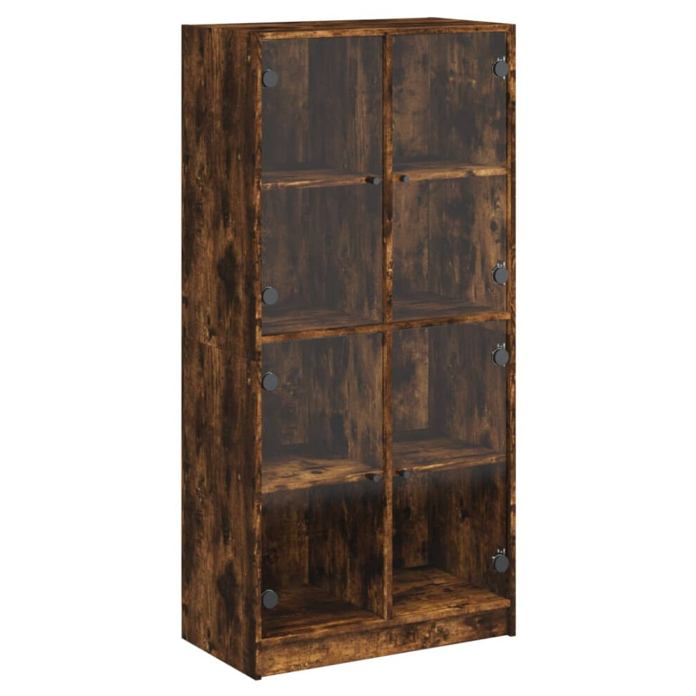 Vidaxl Highboard With Doors Sideboard Side Cabinet Smoked Oak Engineered Wood