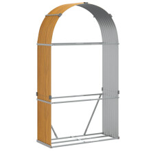 vidaXL Kaminholzunterstand Holzoptik 120x45x210 cm Verzinkter Stahl