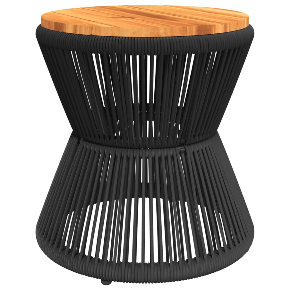 Vidaxl Coffee Table With Wire Base End Table Tea Table Black Solid Wood Acacia