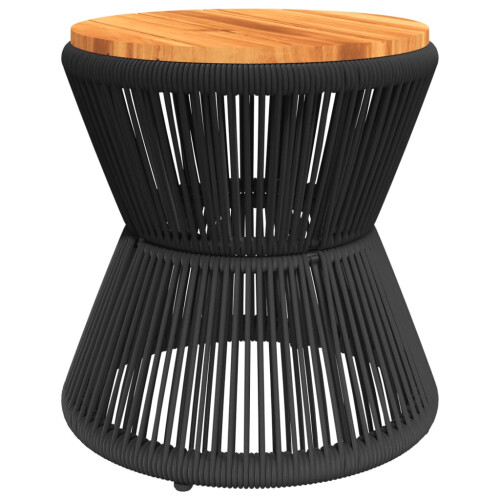 VidaXL vidaXL Coffee Table with Wire Base End Table Tea Table Black Solid Wood Acacia 1