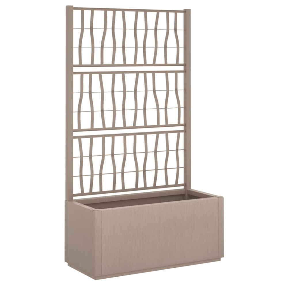 vidaXL Garden Planter with Trellis Patio Flower Pot Planter Box Light Brown PP