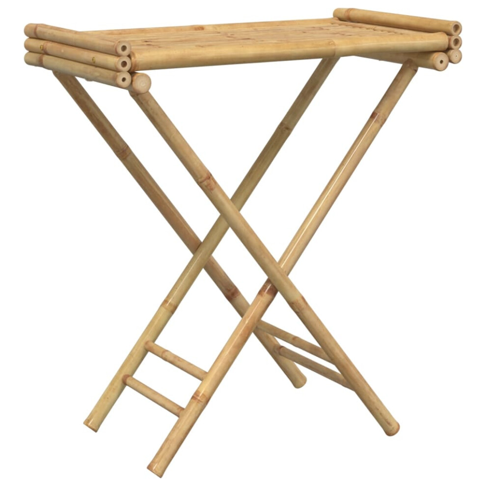 Vidaxl Folding Tray Table Snack Dinner Tv Tray Table Serving Side Table Bamboo