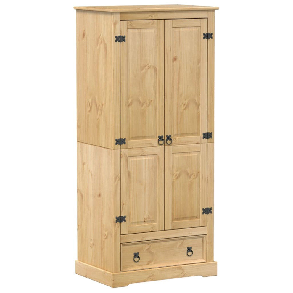 vidaXL Wardrobe Cupboard Closet Clothes Storage Organiser Solid Wood Pine