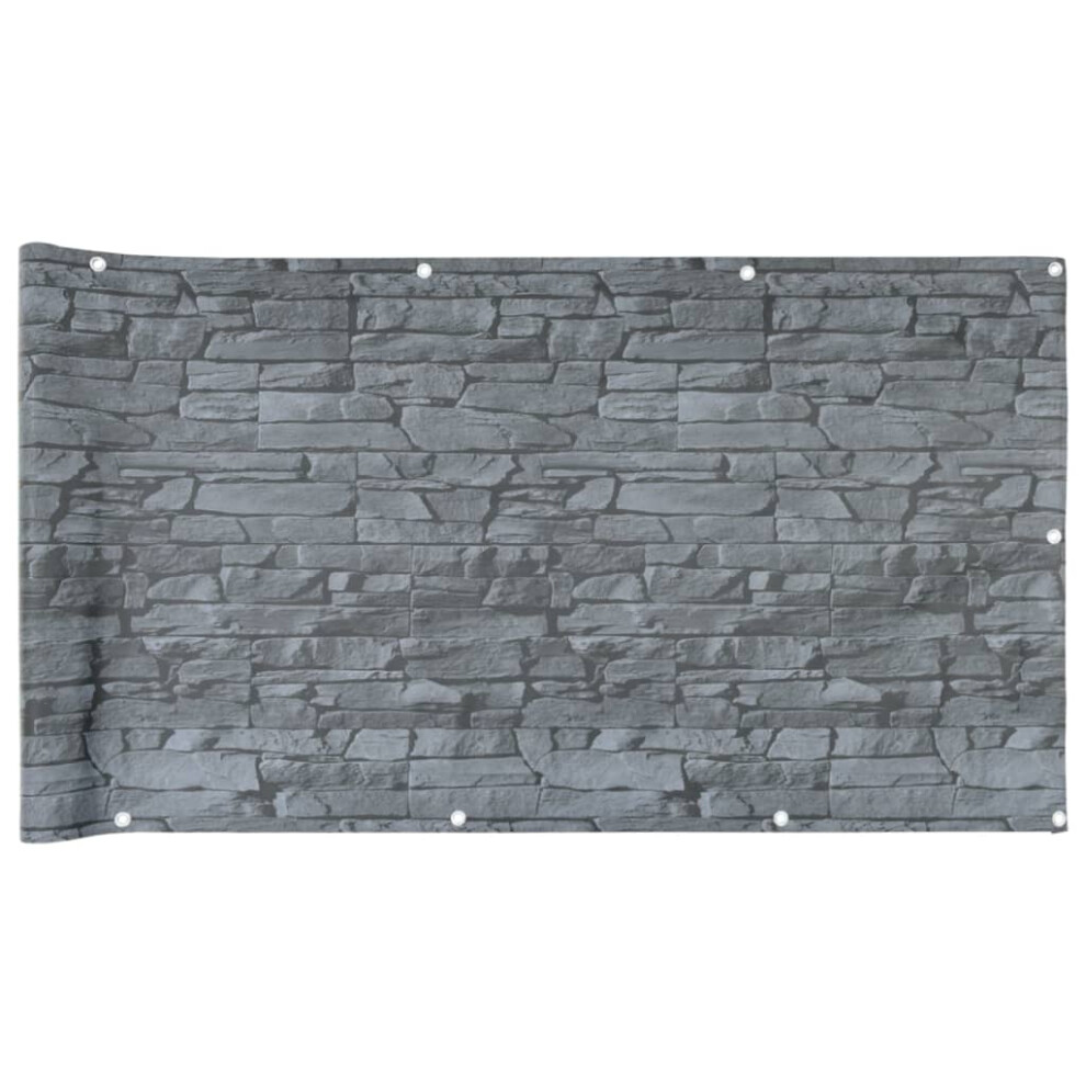 vidaXL Garden Privacy Screen Fence Screen Ledge Stone Look Grey 500x75 cm PVC