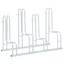 vidaXL Bicycle Stand for 4 Bikes Floor Freestanding Indoor Galvanised Steel
