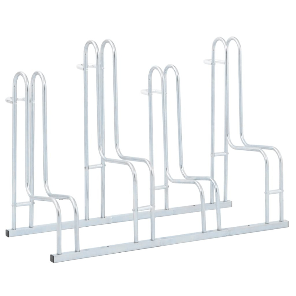 vidaXL Bicycle Stand for 4 Bikes Floor Freestanding Indoor Galvanised Steel