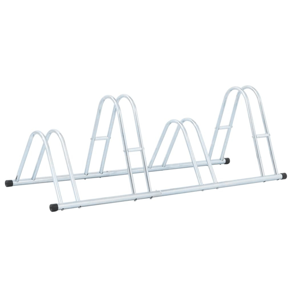 vidaXL Bicycle Stand for 4 Bikes Floor Freestanding Indoor Galvanised Steel