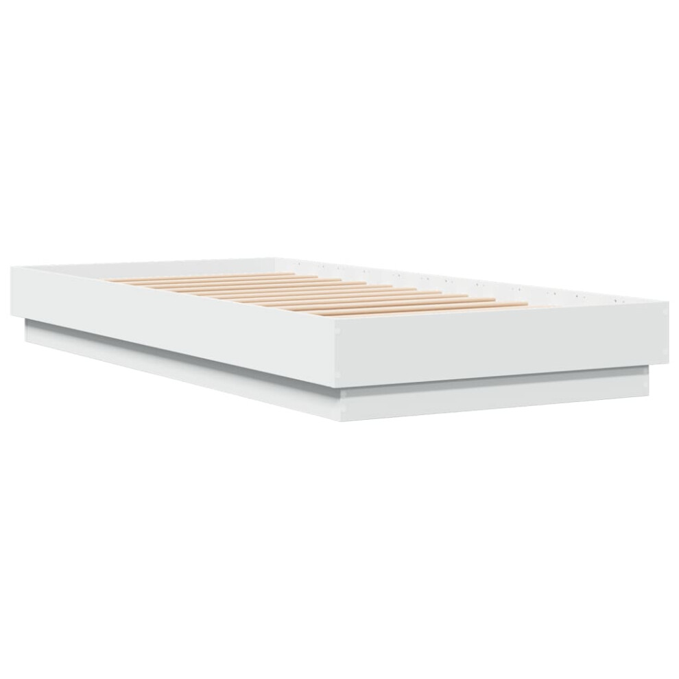 Vidaxl Bed Frame Bedroom Bed Base Bedstead White 100X200 Cm Engineered Wood